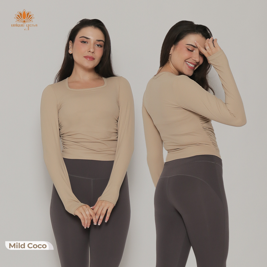 Top Sport Long Sleeve Dry Fit with Cup Bra Jolly / Baju Olahraga Lengan Panjang Wanita / Baju Senam Yoga / Atasan Olahraga Yoga Fitness
