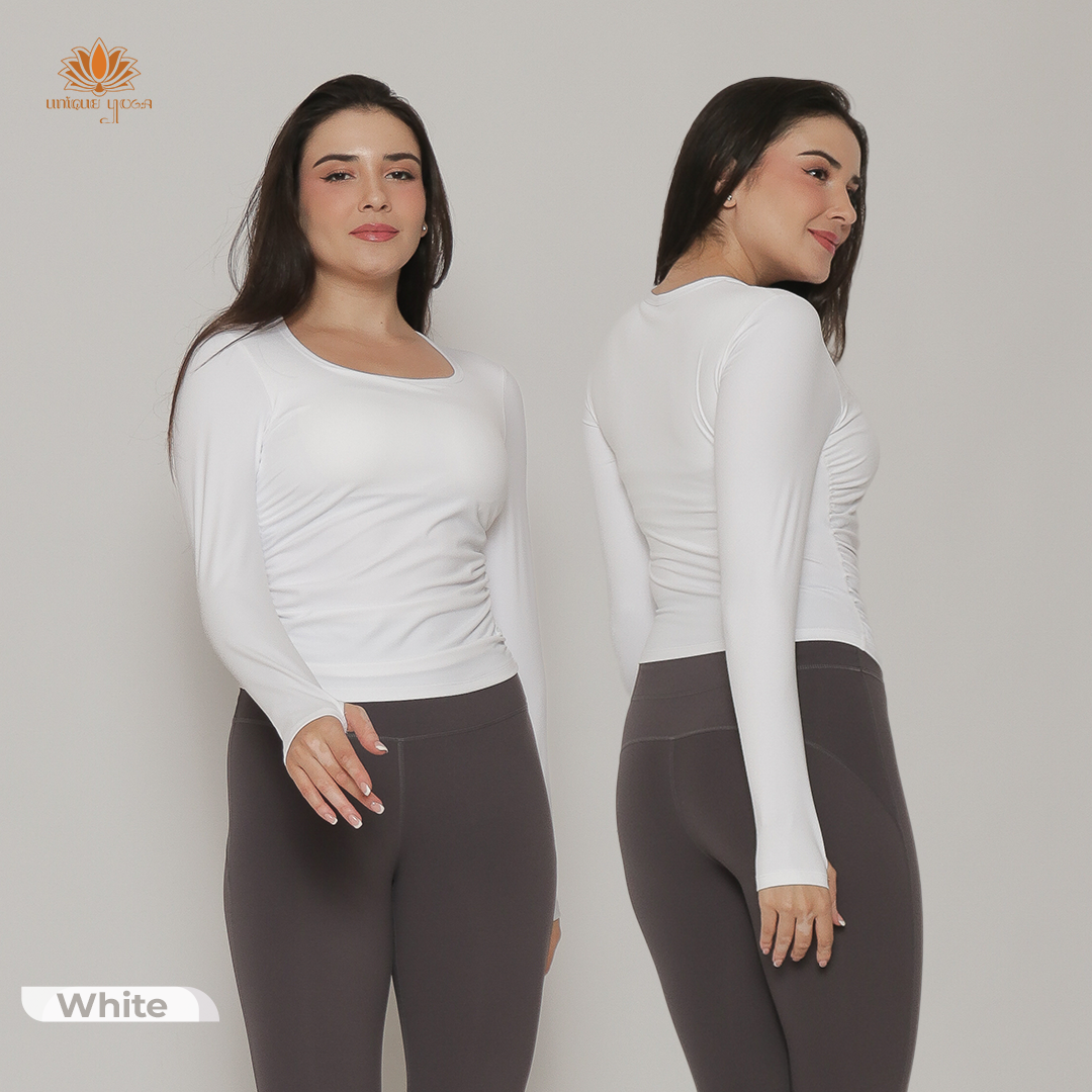 Top Sport Long Sleeve Dry Fit with Cup Bra Jolly / Baju Olahraga Lengan Panjang Wanita / Baju Senam Yoga / Atasan Olahraga Yoga Fitness