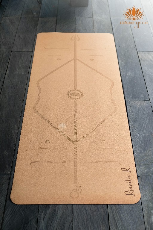 Yoga Mat Motif Align / Matras Cork Mat Rubber Bisa Custom Nama / Matras Senam Yoga