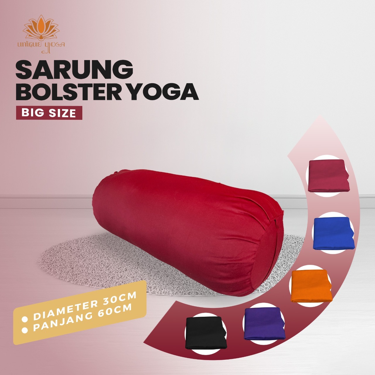 Sarung Guling Yoga Bolster Besar / Sarung Bolster Big Size Yoga 