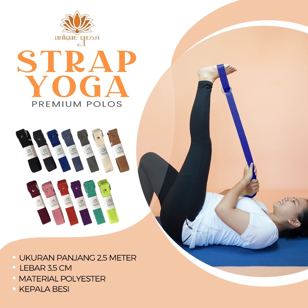 Strap Yoga Premium Polos / Strap Yoga / Strap Yoga Belt Besi / Strap Yoga Murah / Belt Yoga Strap / Tali Yoga