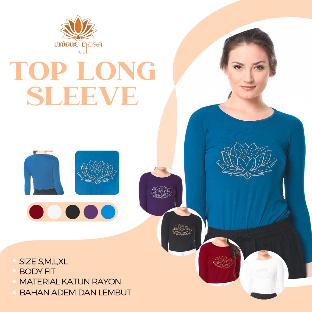 Baju kaos Lengan Panjang Wanita / Top Long Slevee / Baju Olahraga Wanita Muslim / Baju Yoga Lengan Panjang / Baju Yoga H