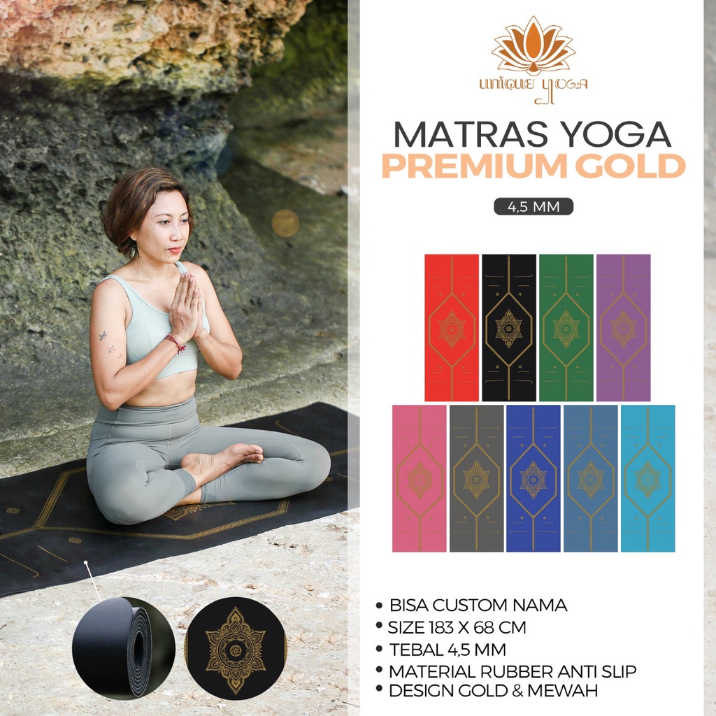 Yoga Mat Premium Anti Slip / Yoga Mat Premium Emas / Yoga Mat Premium Gold / Matras Yoga Premium Motif 