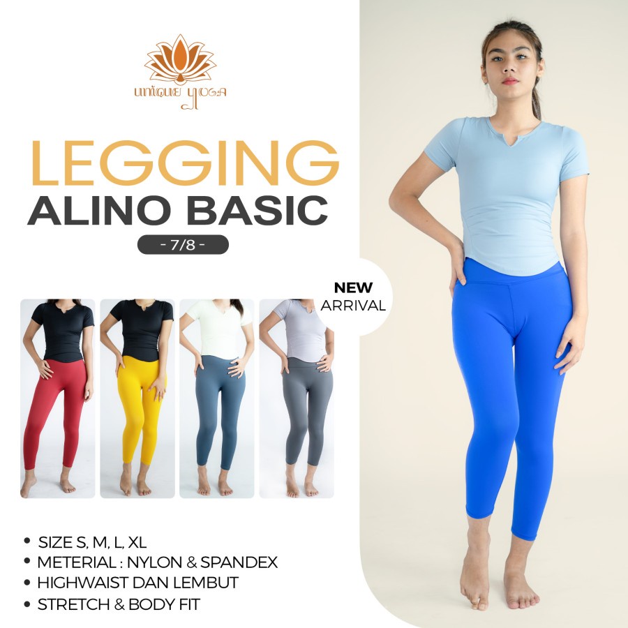 Celana Legging Yoga Pants Alino Basic / Celana Legging Sport Yoga 7/8 Wanita / Legging Olahraga Senam Yoga
