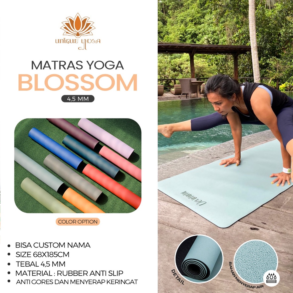 Yoga Mat Premium Blossom / Matras Pilates Anti Slip / Matras Yoga Anti Slip / Matras Olahraga Yoga Murah / Matras Senam