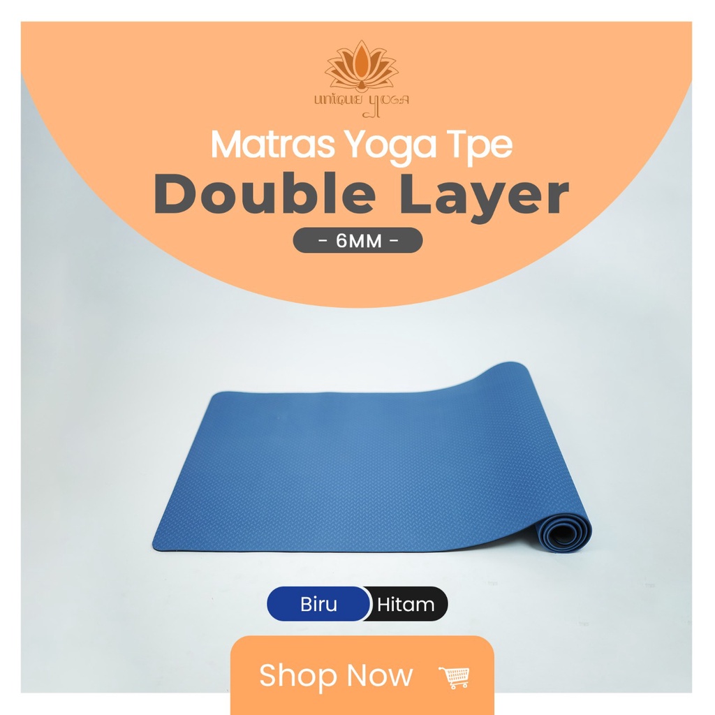 TPE Double Layer 6mm / Matras Yoga Tpe Double Layer 80cm / Matras Yoga Ukuran Besar / Matras Pilates Yoga / Yoga Mat Murah