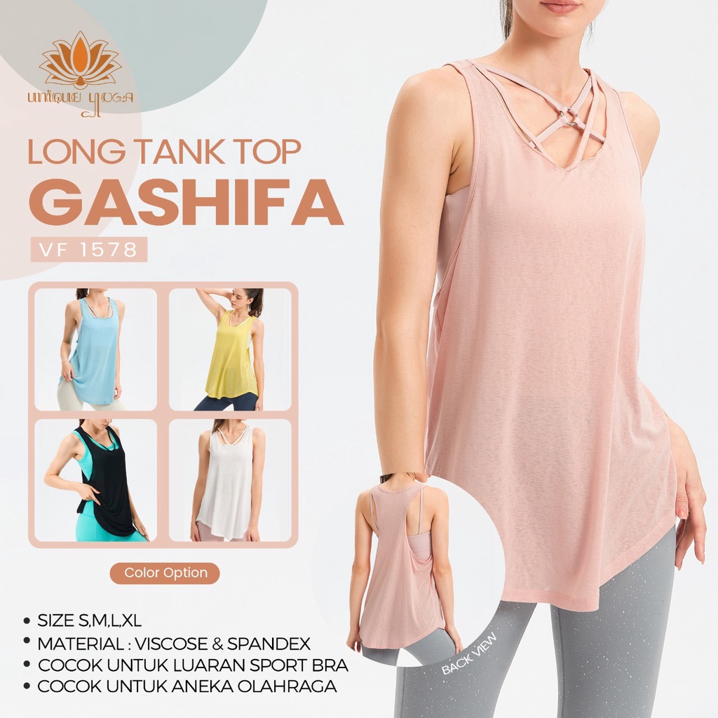 Long Tank Top Sport Yoga Gym Fitness / Atasan Olahraga Zumba Senam Vania / Top Yoga Vania VF 1578 / Tank Top Zumba