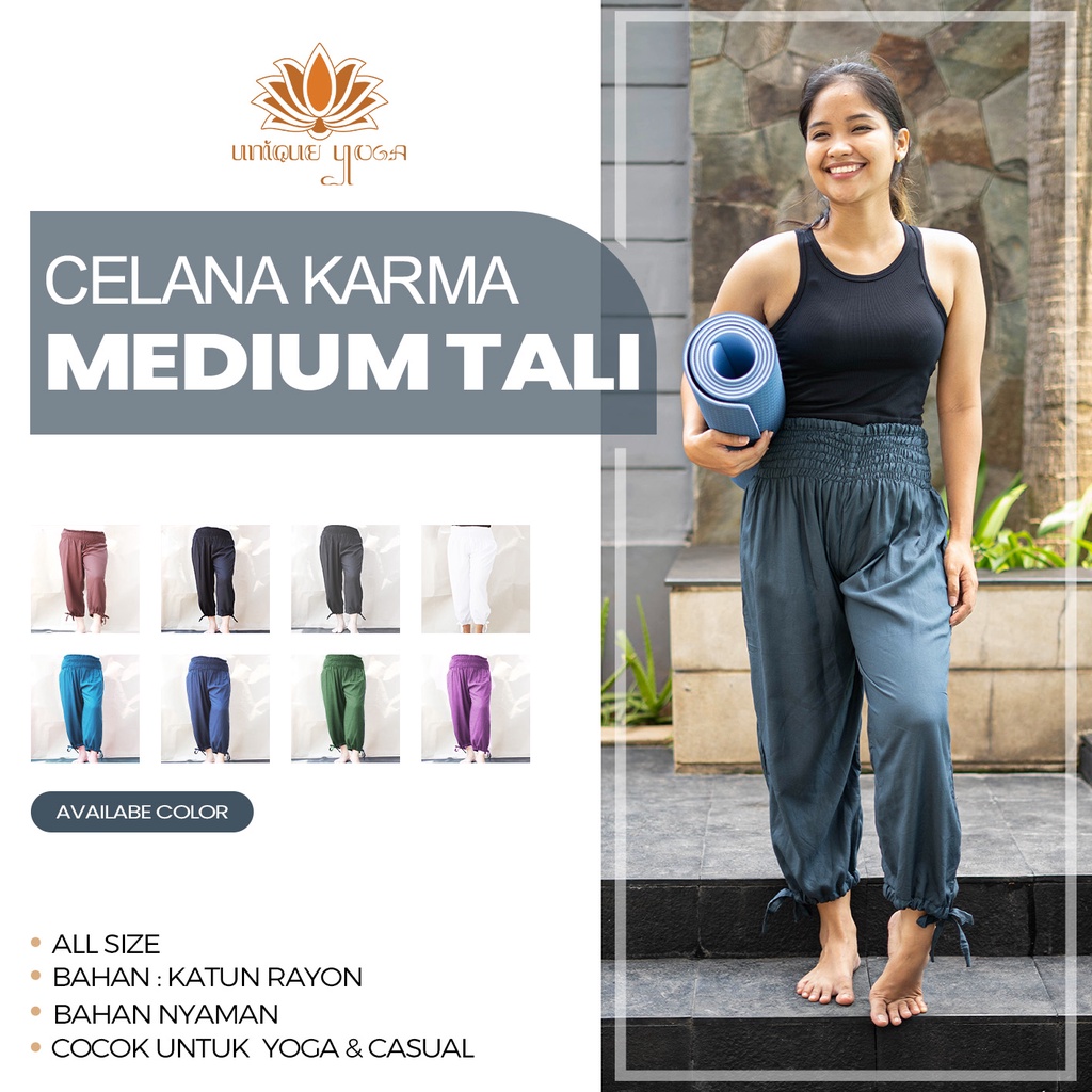 Harem Yoga Pants Medium Tali / Yoga Pant Karma Medium Tali / Celana Yoga Wanita / Celana Senam Wanita