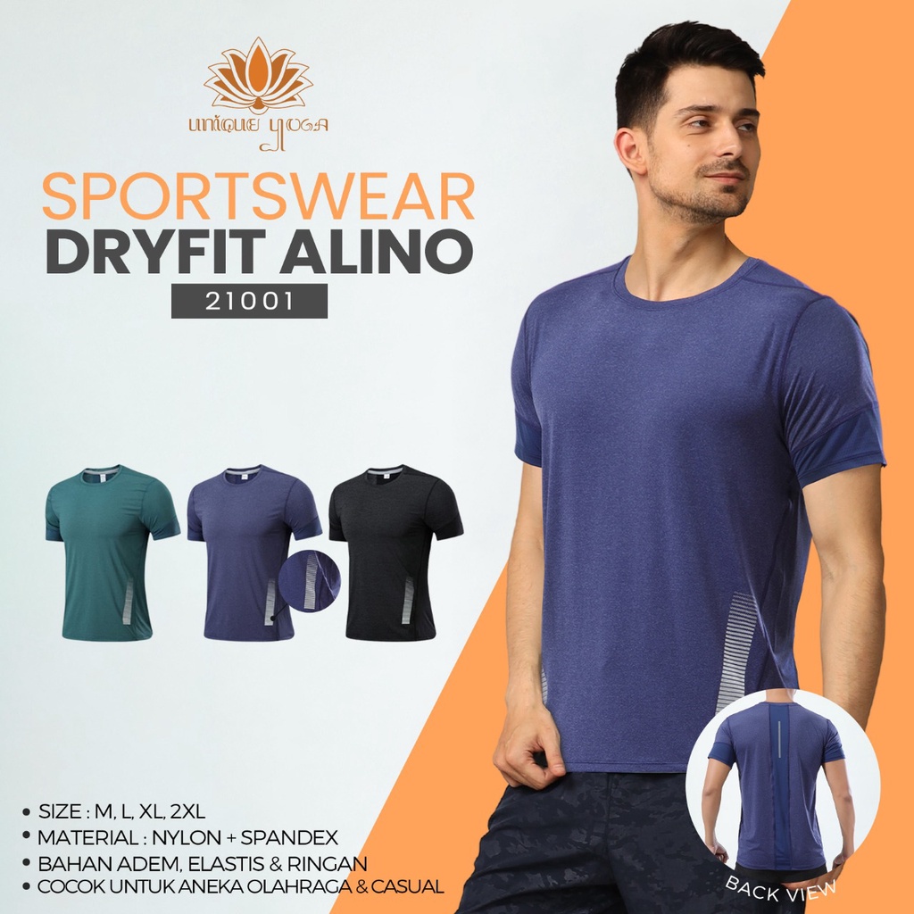 Kaos Olahraga Pria / Kaos Olahraga Cowok / Kaos Olahraga Sport Yoga Running Gym Pria Import Bahan Dry Fit 21001/ Baju Se