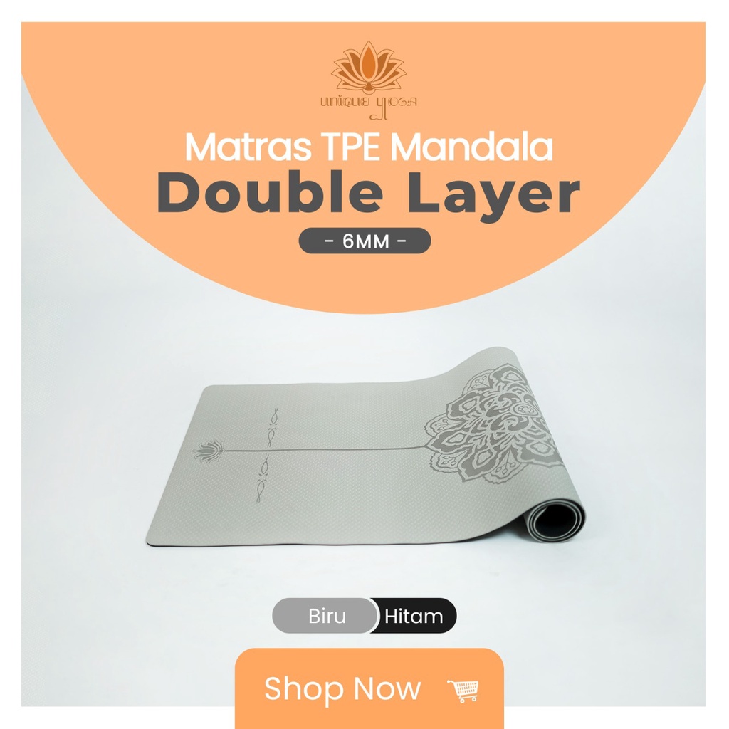 Matras Yoga TPE Mandala 80cm / Matras TPE Mandala 6mm Lebar 80cm / Matras Yoga Pilates / Yoga Mat Big Size / Yoga Mat Motif 