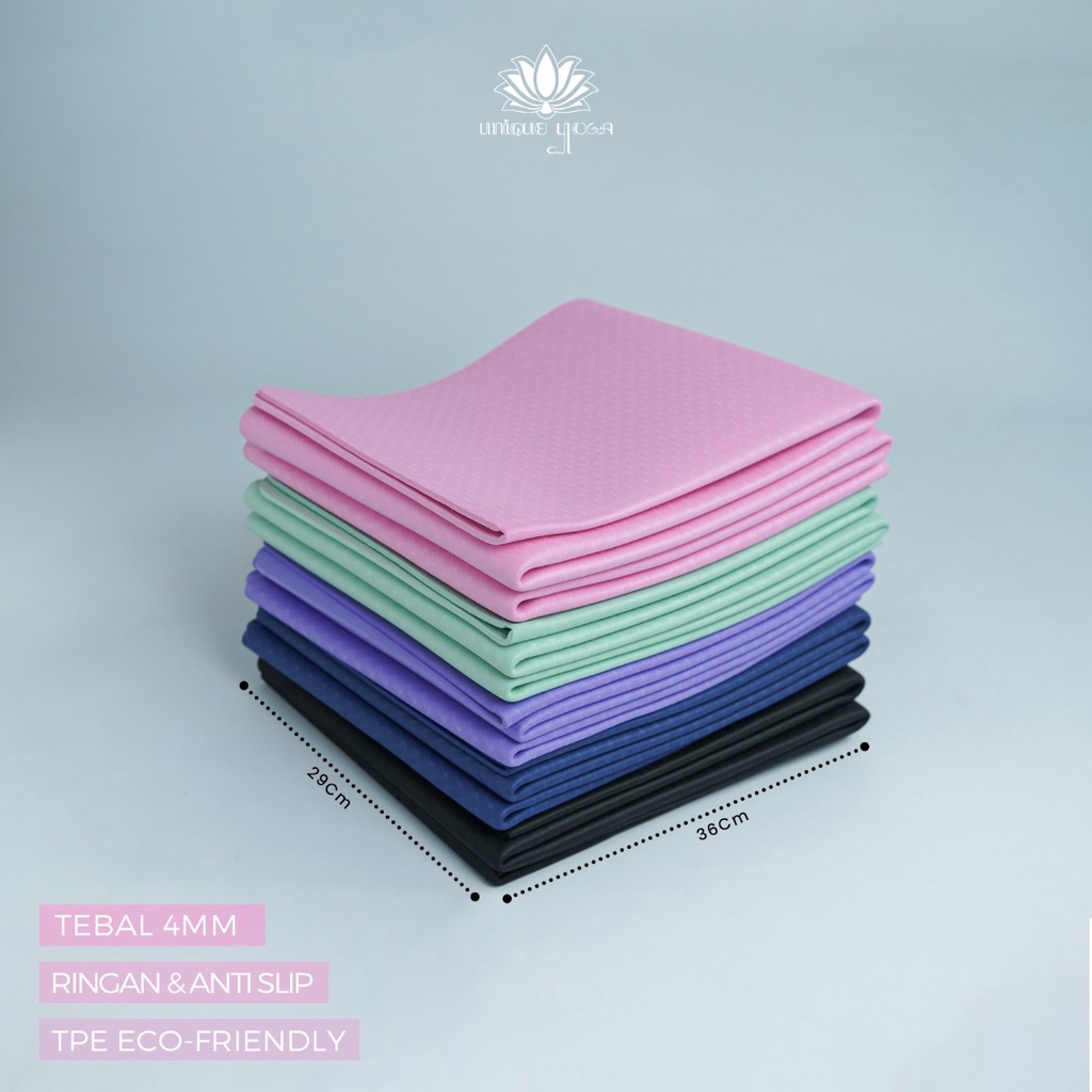Yoga Mat Travel 4 mm / TPE Yoga Mat Folding 4mm / TPE Matras Yoga Lipat / Matras Senam Yoga Murah / Folding Mat Yoga 