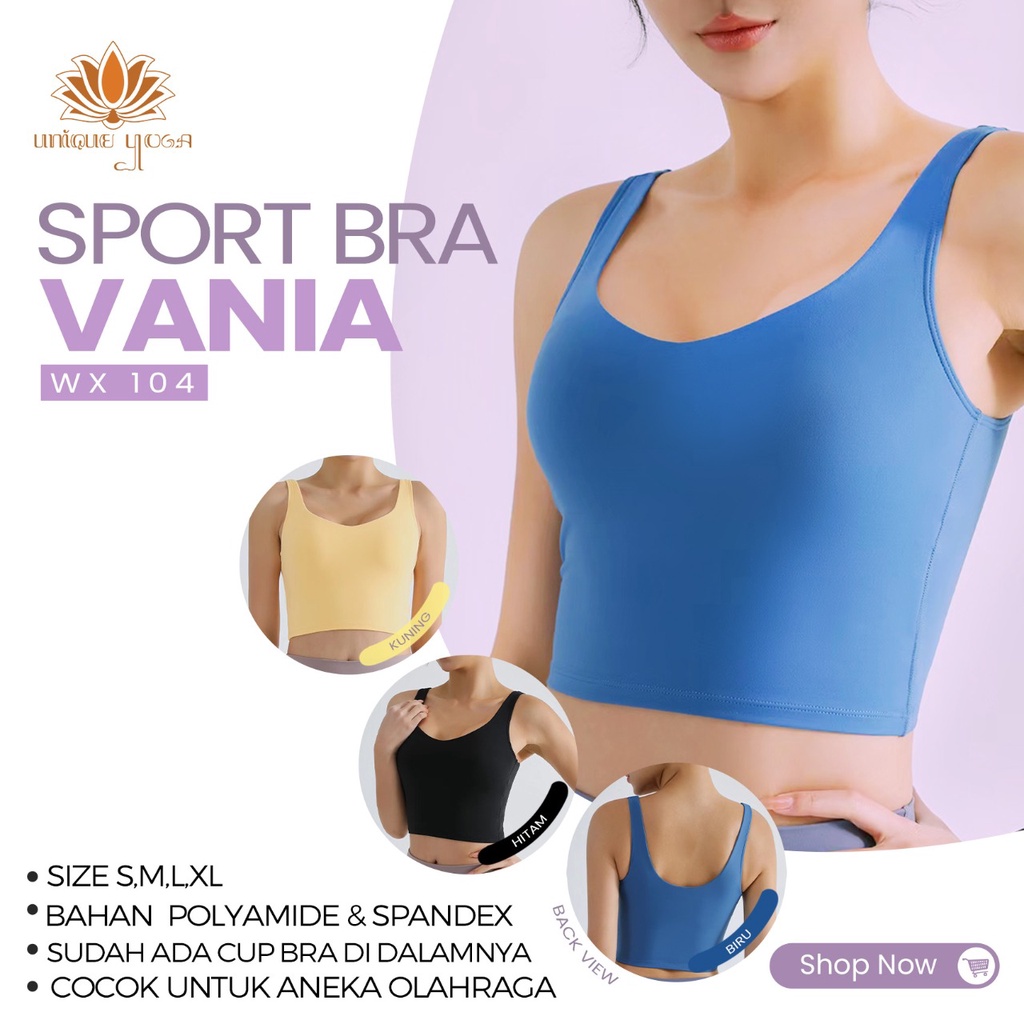 Bra Olarga Wanita / Tank Top Sport Bra Senam Yoga / Atasan Sport Wanita/ Bra Olahraga Yoga / Sport Bra VANIA Code WX 104