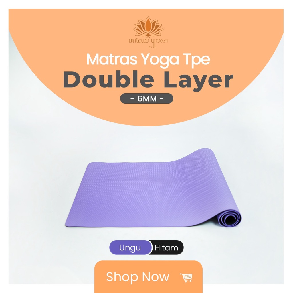 TPE Double Layer 6mm / Matras Yoga Tpe Double Layer 80cm / Matras Yoga Ukuran Besar / Matras Pilates Yoga / Yoga Mat Murah