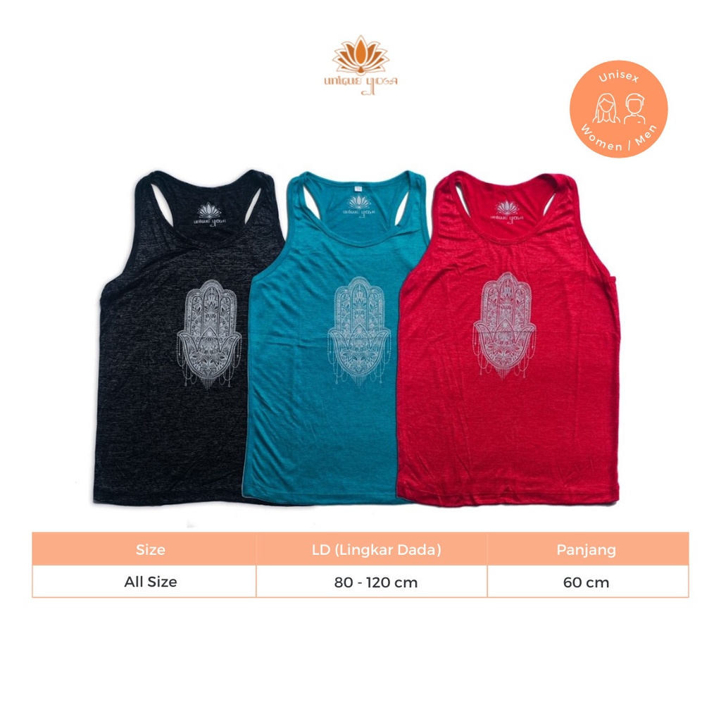 Tanktop Yoga / Top Murah / Top Senam / Top Bintik Hamsahand / Kaos Yoga Pria / Kaos Yoga Wanita / Baju Murah / Kaos Pria