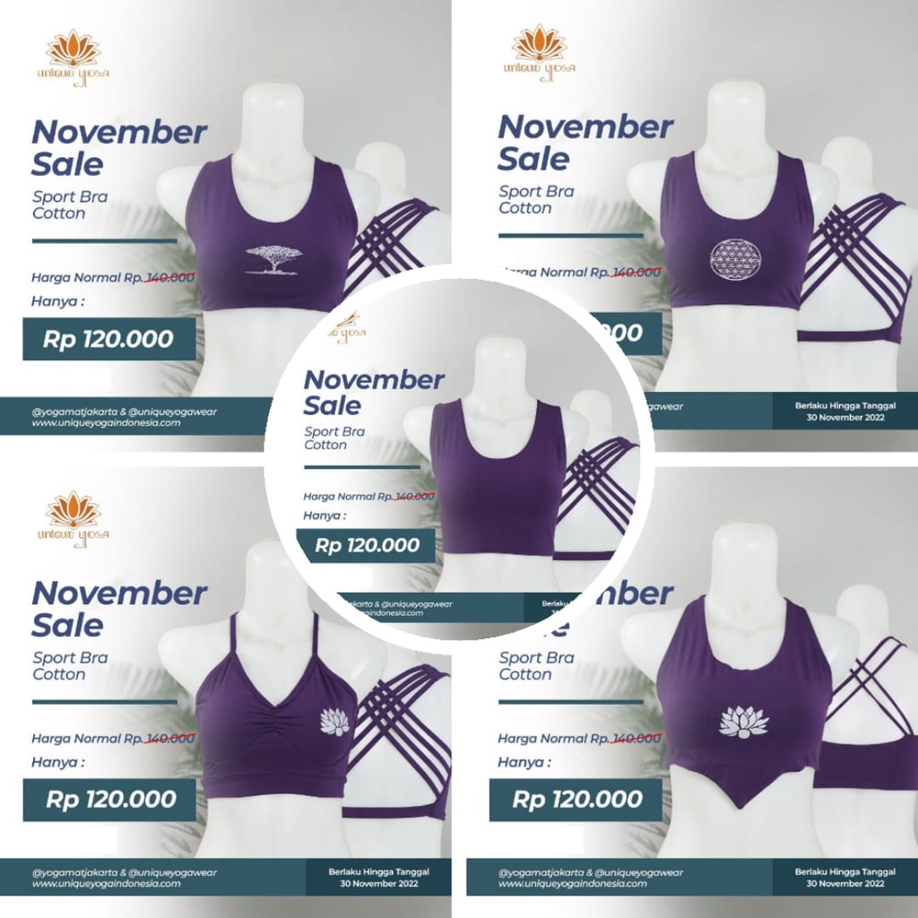 Sports Bra Yoga/ Bra Olahraga Wanita/ Bra Senam Yoga Cotton Super Adem