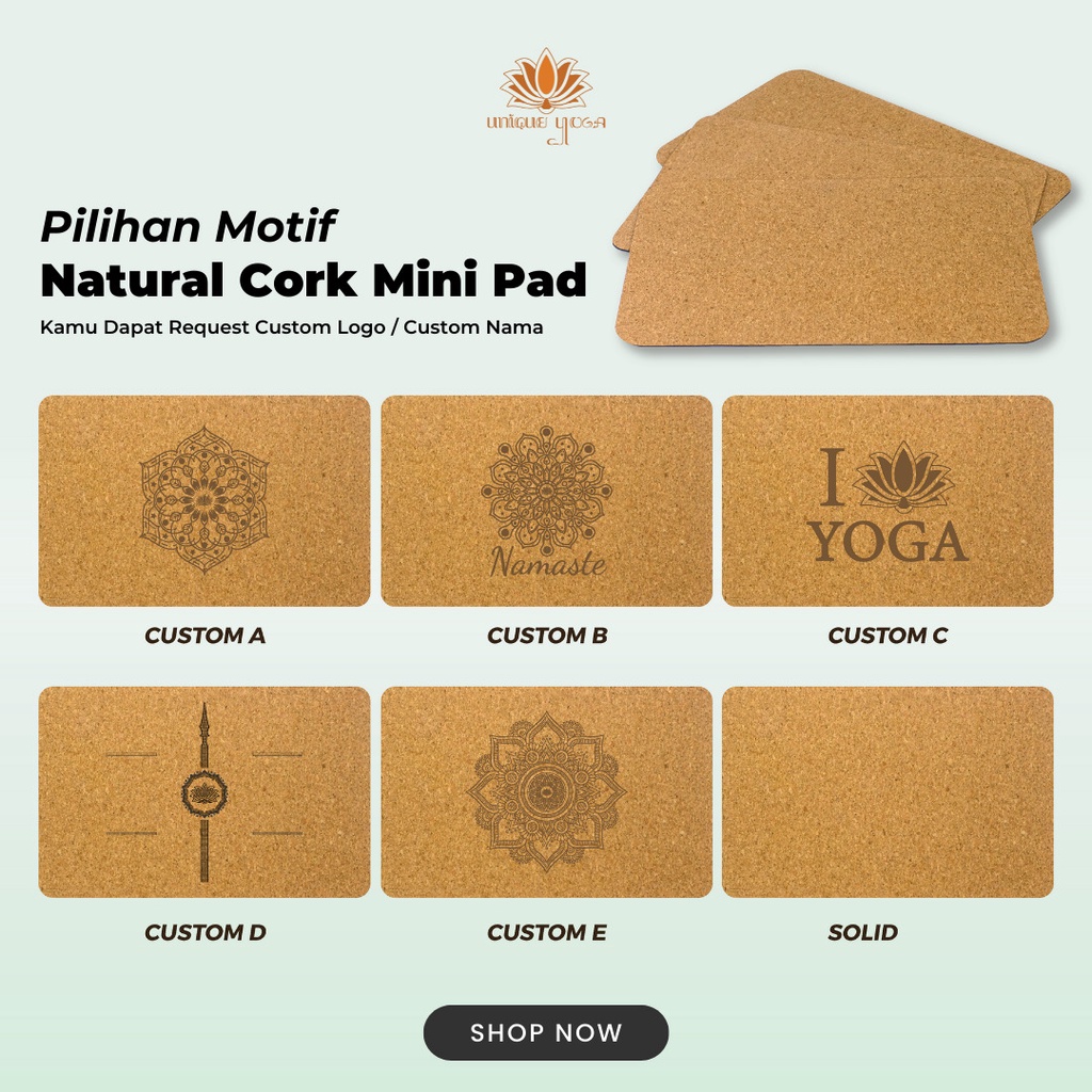 Matras Yoga Mini Pad Cork / Mini Pad Yoga Termurah/ Mini Pad Yoga Murah / Mini Pad Yoga Cork Mat / Natural Cork MIni Pad