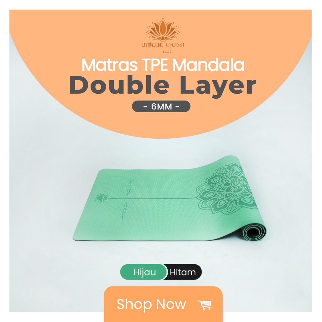 Matras Yoga TPE Mandala 80cm / Matras TPE Mandala 6mm Lebar 80cm / Matras Yoga Pilates / Yoga Mat Big Size / Yoga Mat Motif 