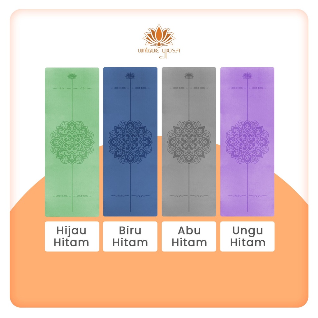 Matras Yoga TPE Mandala 80cm / Matras TPE Mandala 6mm Lebar 80cm / Matras Yoga Pilates / Yoga Mat Big Size / Yoga Mat Motif 