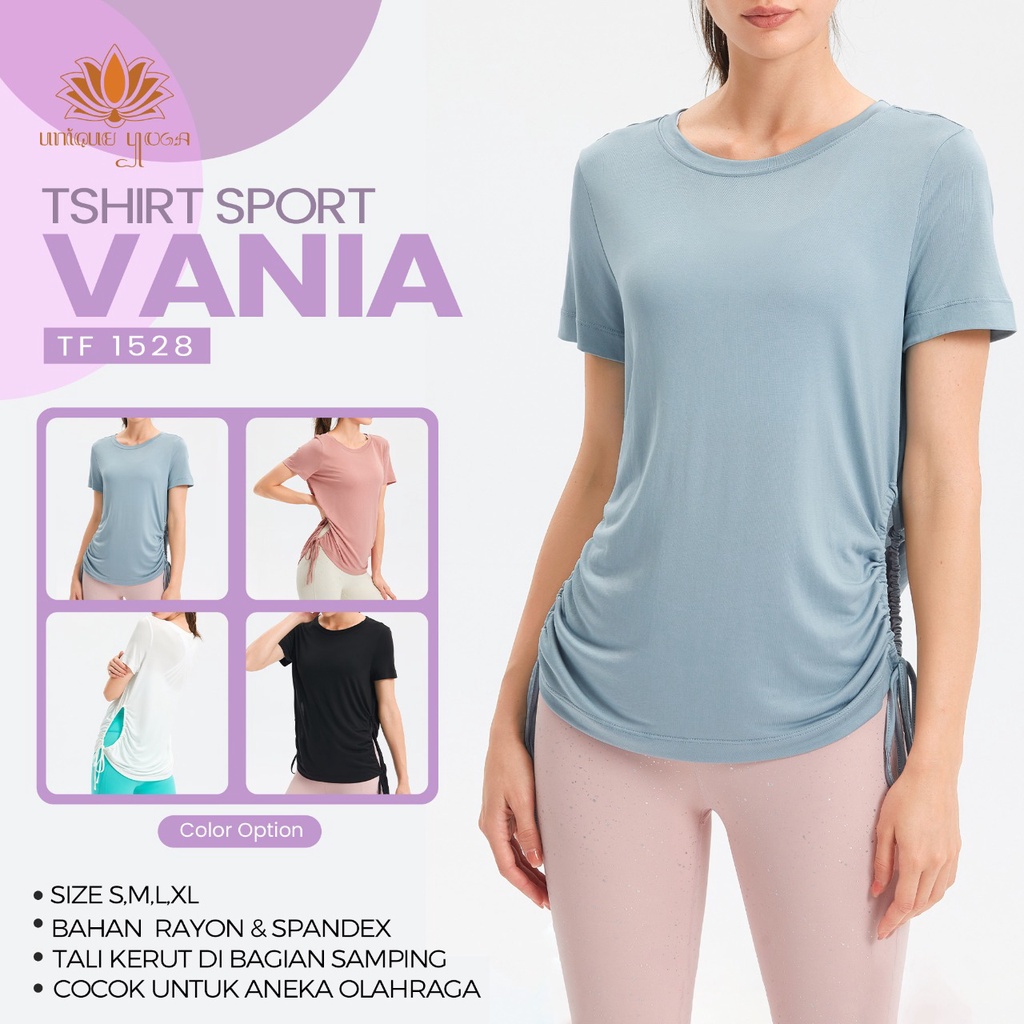 Kaos Tshirt Sport Senam Yoga Running Olahraga Wanita / Top Fitness Vania / Baju Olahraga Wanita TF1528 / Kaos Yoga Murah
