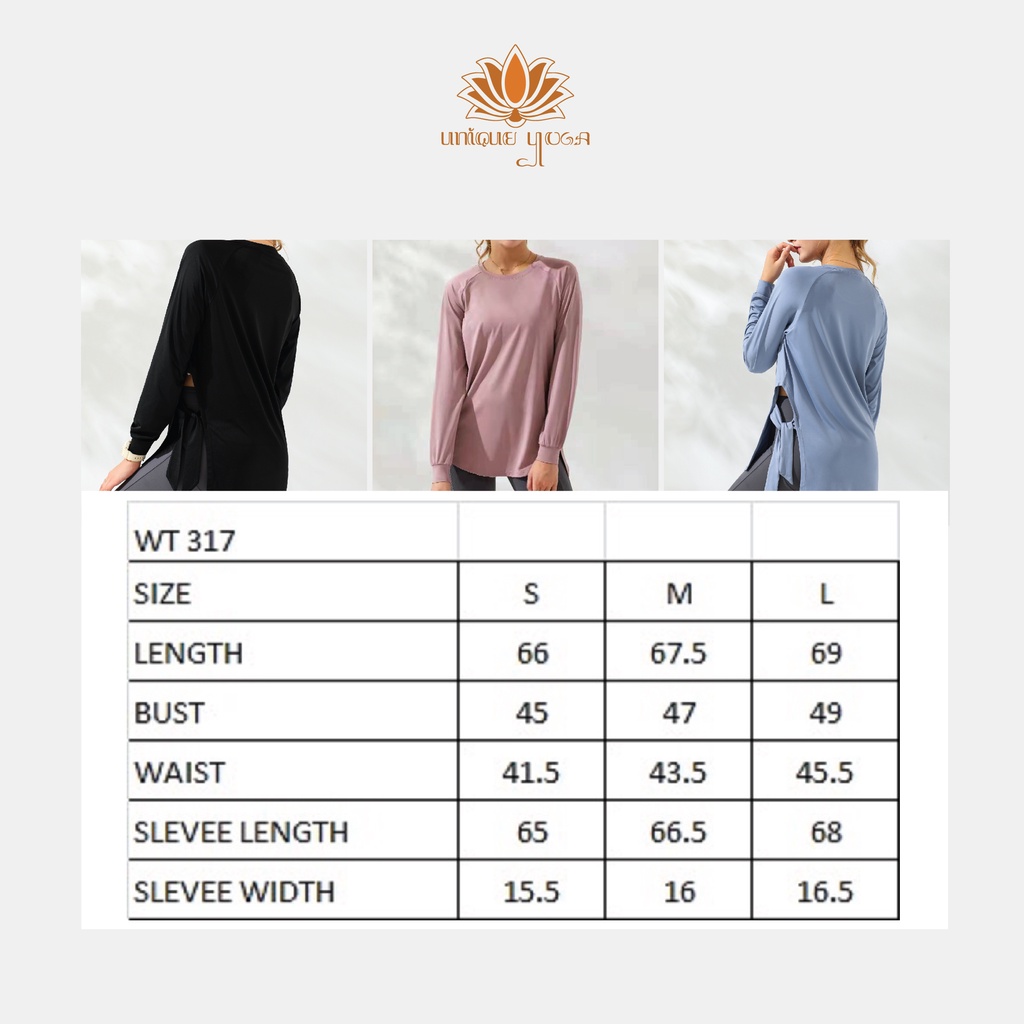 Baju Olahraga Senam Yoga Wanita Lengan Panjang Dry Fit WT317 /  Top Sport Woman Long Sleeve Terbaru
