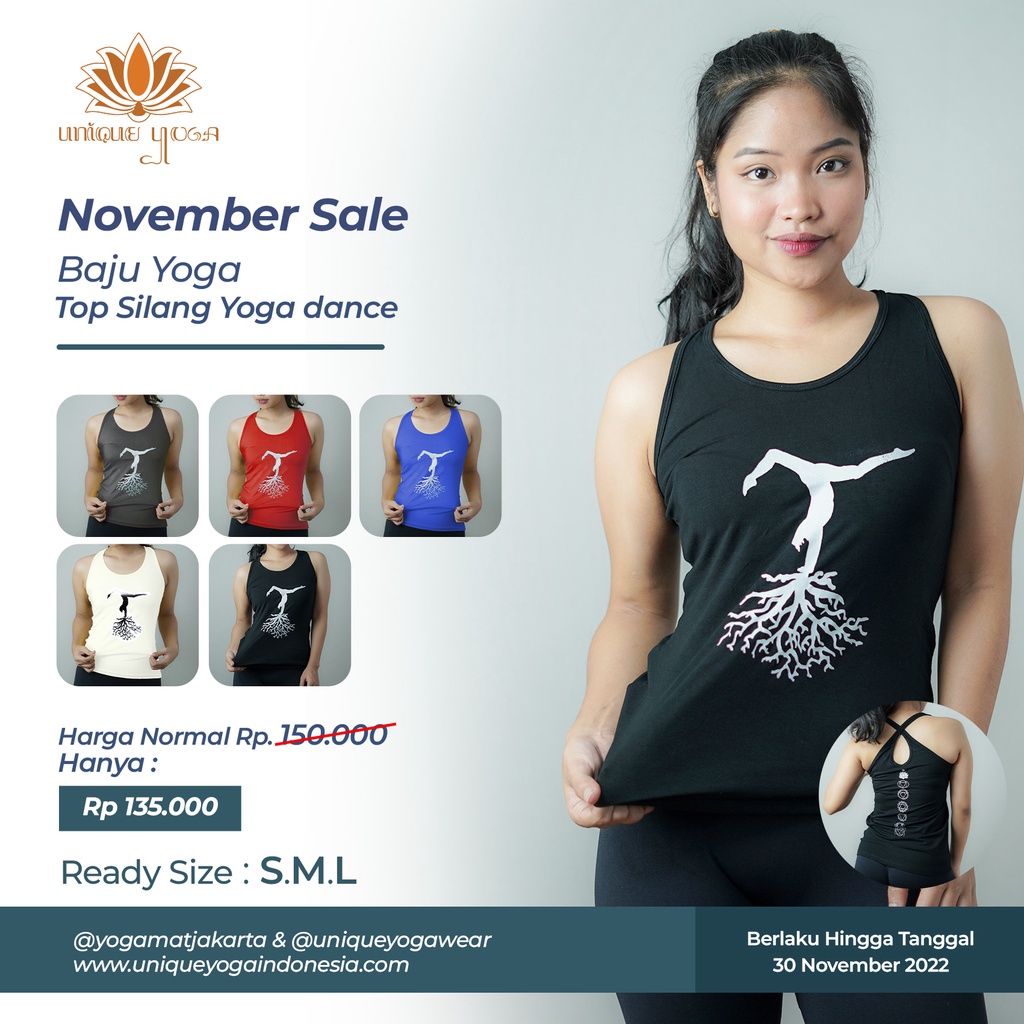 Baju Senam Yoga / Kaos Yoga Silang / Top Yoga Silang Yoga Dance / Tank Top Wanita / Kaos Olahraga Wanita