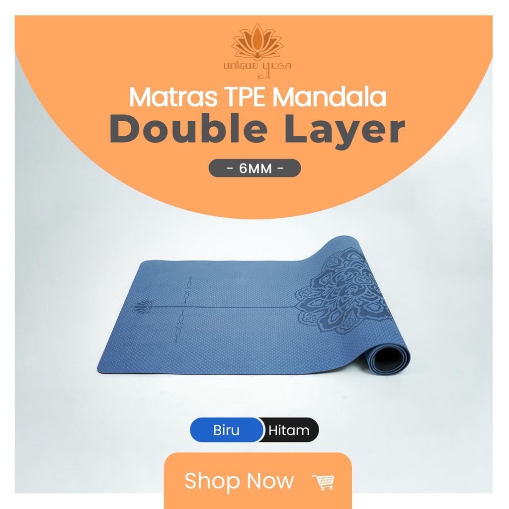 Matras Yoga TPE Mandala 80cm / Matras TPE Mandala 6mm Lebar 80cm / Matras Yoga Pilates / Yoga Mat Big Size / Yoga Mat Motif 