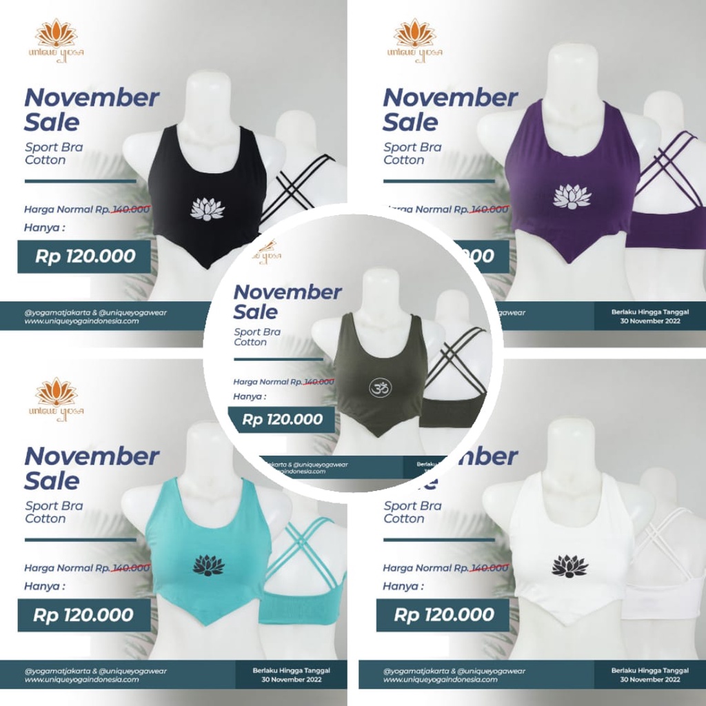 Sports Bra Yoga/ Bra Olahraga Wanita/ Bra Senam Yoga Cotton Super Adem