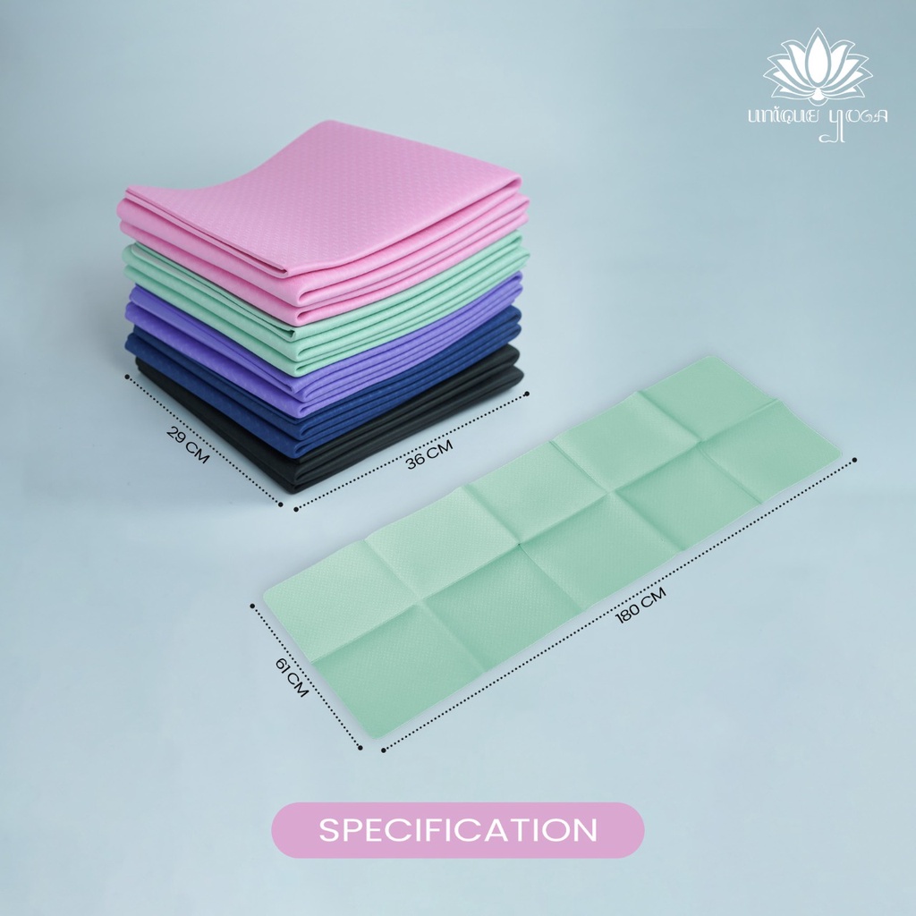 Yoga Mat Travel 4 mm / TPE Yoga Mat Folding 4mm / TPE Matras Yoga Lipat / Matras Senam Yoga Murah / Folding Mat Yoga 