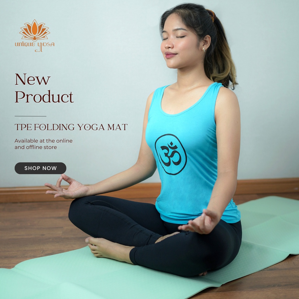 Yoga Mat Travel 4 mm / TPE Yoga Mat Folding 4mm / TPE Matras Yoga Lipat / Matras Senam Yoga Murah / Folding Mat Yoga 