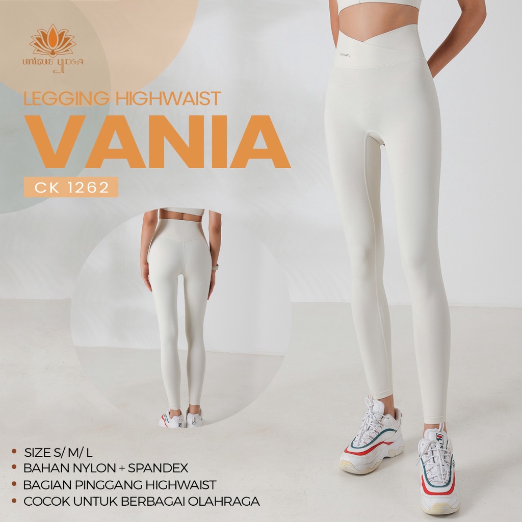 Celana Olahraga Wanita / Celana Legging Broken White / Celana Legging Yoga Putih / Legging Senam Vania CK 1262