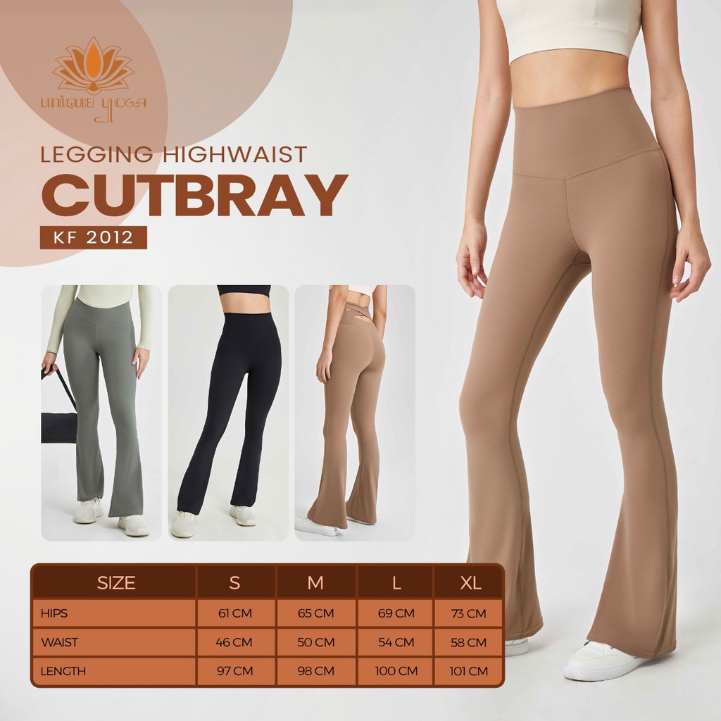 Celana Legging Yoga Cut Bray / Celana Yoga Senam / Legging Vania High Waist Terbaru KF 2012 / Celana Yoga Murah