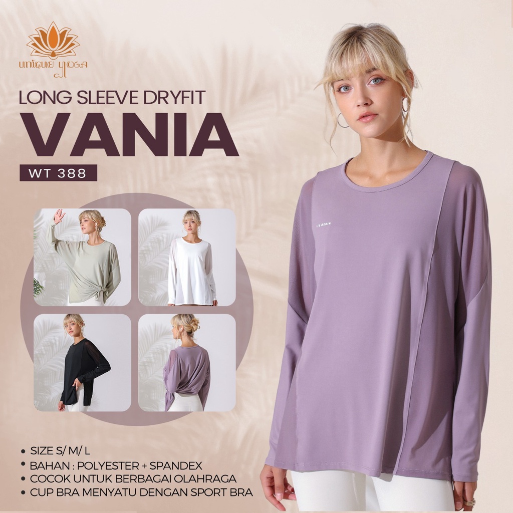 Kaos Olahraga Yoga Lengan Panjang Wanita / Top Long Sleeve Vania WT 388 Senam Yoga Murah
