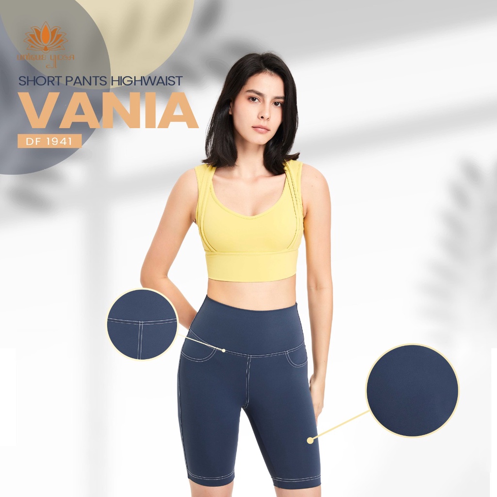 Celana Senam Pendek Yoga Pilates Aerobik / Short Pant Yoga High Waist Terbaru / Legging Pendek Yoga Vania DF 1941