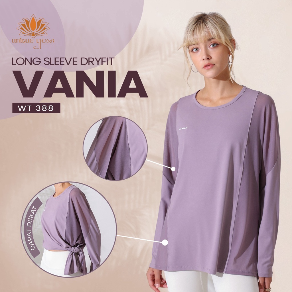 Kaos Olahraga Yoga Lengan Panjang Wanita / Top Long Sleeve Vania WT 388 Senam Yoga Murah