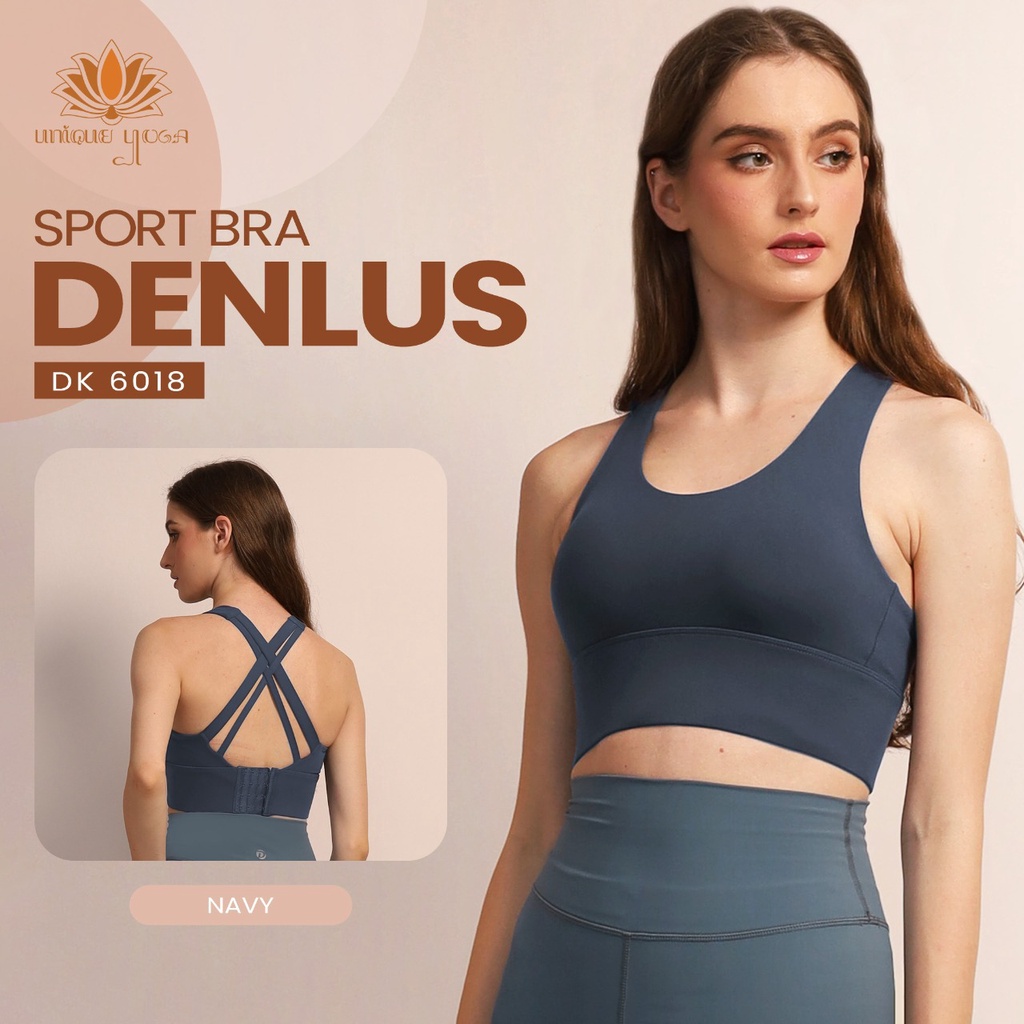 Sport Bra Yoga / Atasan Olahraga Senam Yoga Pilates / Bra Sport Denlus High Impact DK 6018 / Sprot Bra Wanita