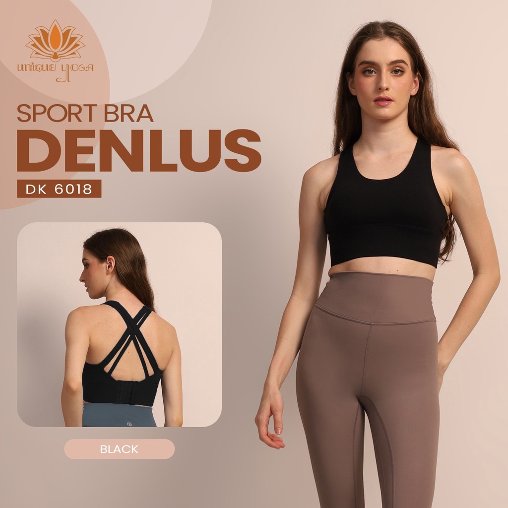 Sport Bra Yoga / Atasan Olahraga Senam Yoga Pilates / Bra Sport Denlus High Impact DK 6018 / Sprot Bra Wanita