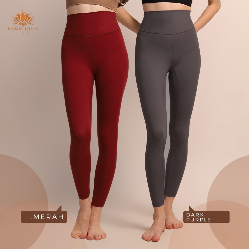 Celana Legging Polos Yoga Senam Sport Gym D69108 / Active Wear High Waist Celana Legging Senam Yoga Zumba Fitness