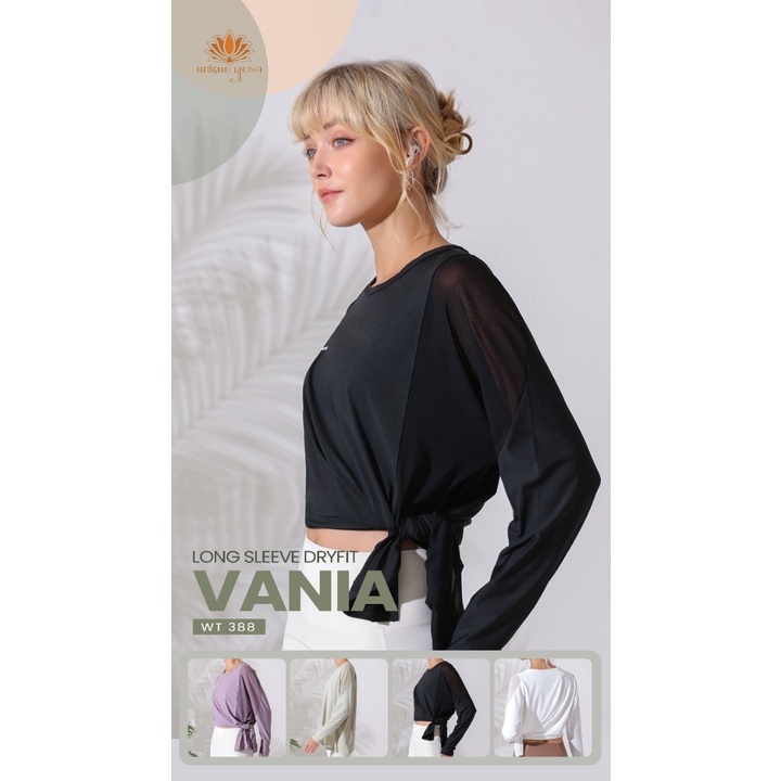 Kaos Olahraga Yoga Lengan Panjang Wanita / Top Long Sleeve Vania WT 388 Senam Yoga Murah