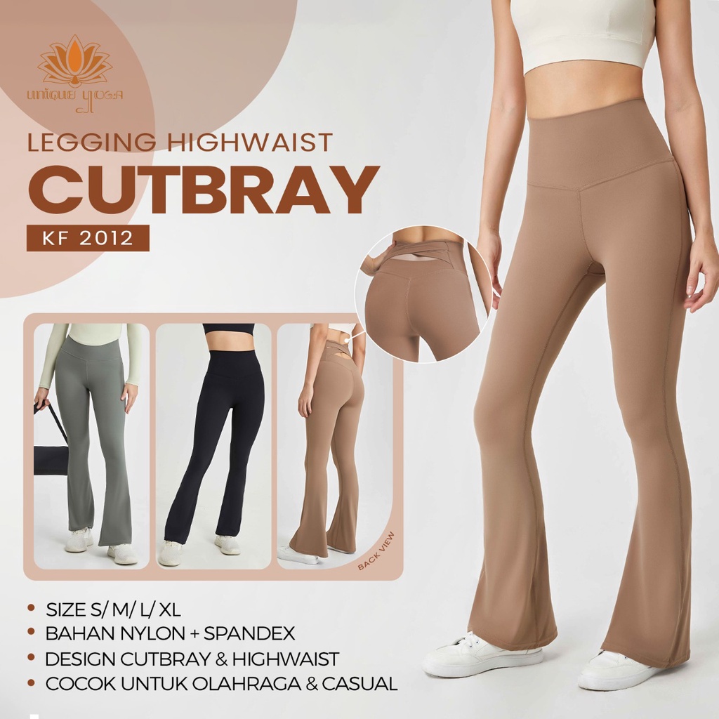 Celana Legging Yoga Cut Bray / Celana Yoga Senam / Legging Vania High Waist Terbaru KF 2012 / Celana Yoga Murah