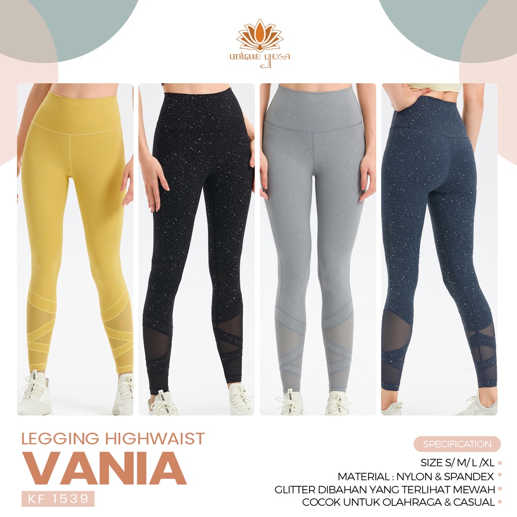 Celana Legging Olahraga Highwaist / Legging Vania KF 1539 / Celana Senam Yoga Vania Gym Fitness Running / Legging Zumba