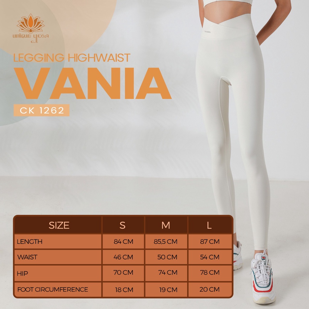 Celana Olahraga Wanita / Celana Legging Broken White / Celana Legging Yoga Putih / Legging Senam Vania CK 1262
