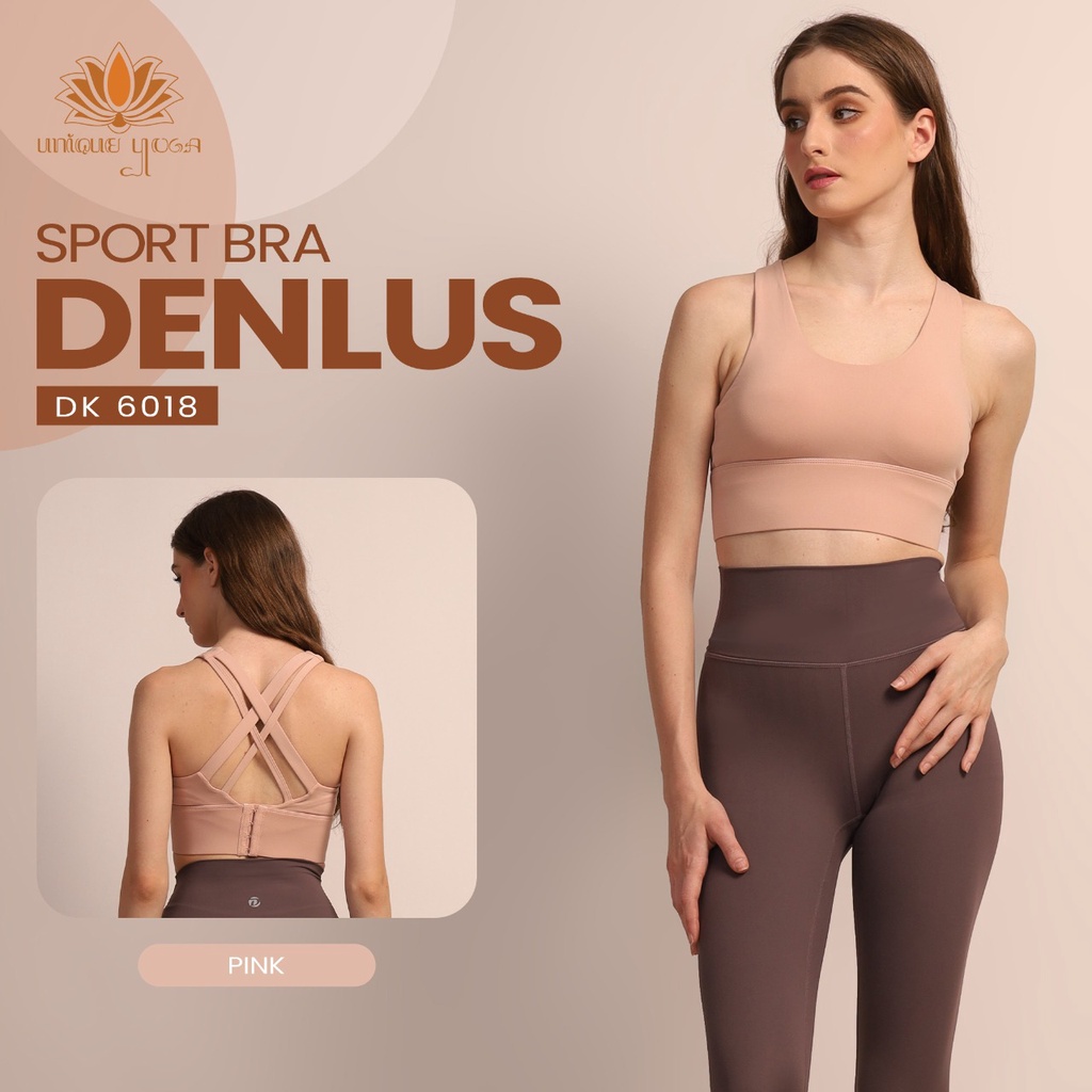 Sport Bra Yoga / Atasan Olahraga Senam Yoga Pilates / Bra Sport Denlus High Impact DK 6018 / Sprot Bra Wanita