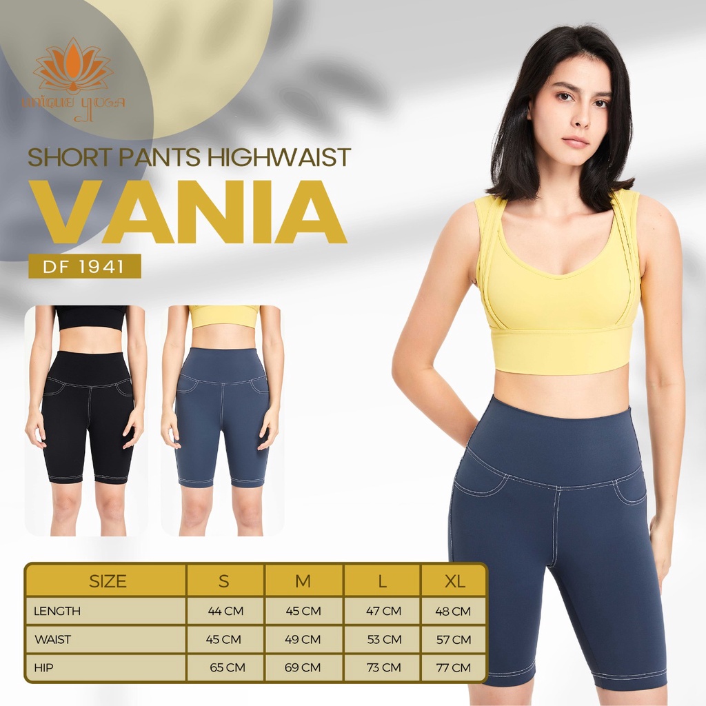 Celana Senam Pendek Yoga Pilates Aerobik / Short Pant Yoga High Waist Terbaru / Legging Pendek Yoga Vania DF 1941