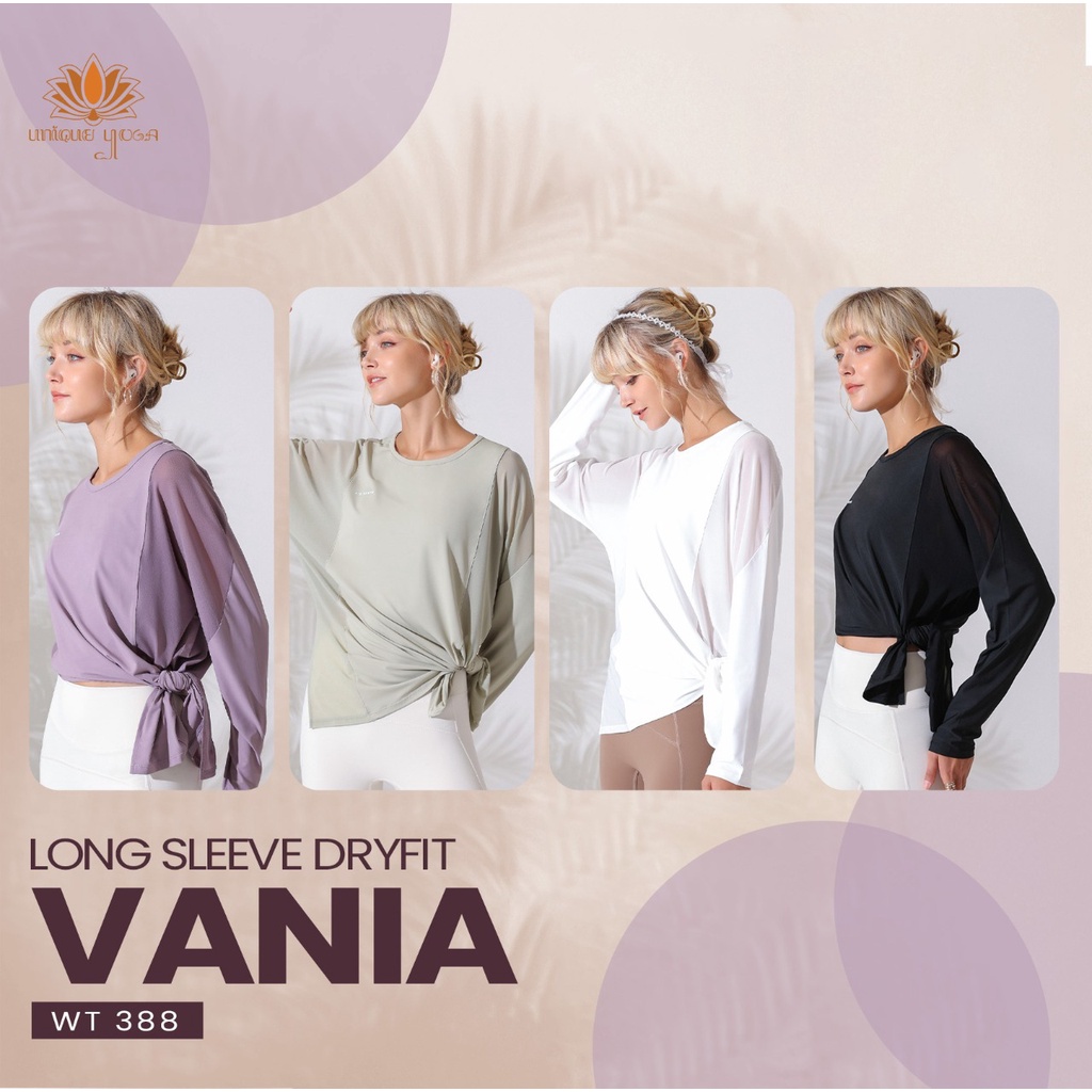 Kaos Olahraga Yoga Lengan Panjang Wanita / Top Long Sleeve Vania WT 388 Senam Yoga Murah