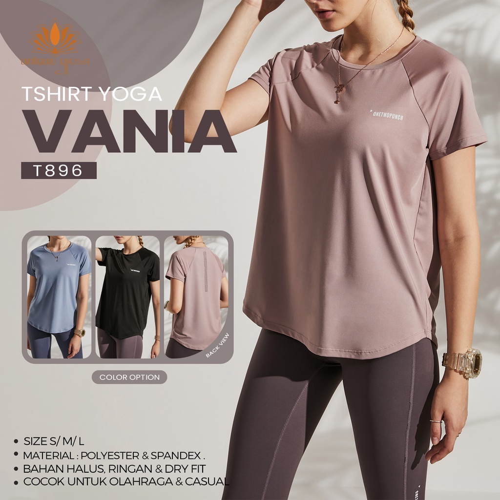 Baju Senam Yoga Gym Fitnes Wanita Dry fit / Vania Top Woman T896 / Kaos Olahraga Activewear Wanita