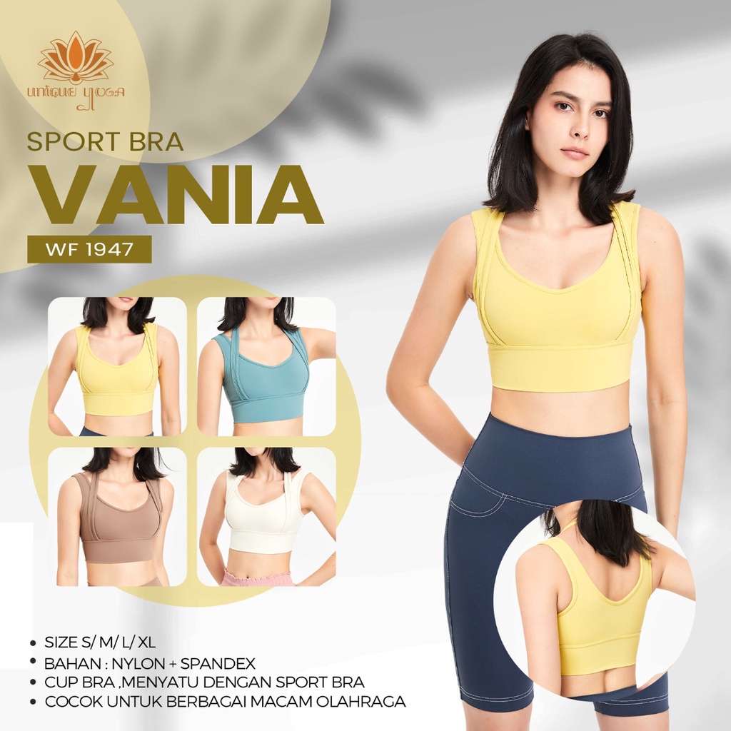 Sport Bra Senam Yoga Pilates / Atasan Olahraga Running Gym Vania WF 1947 / Bra Yoga Terbaru / Bra Olahraga Wanita / Bra Senam Yoga