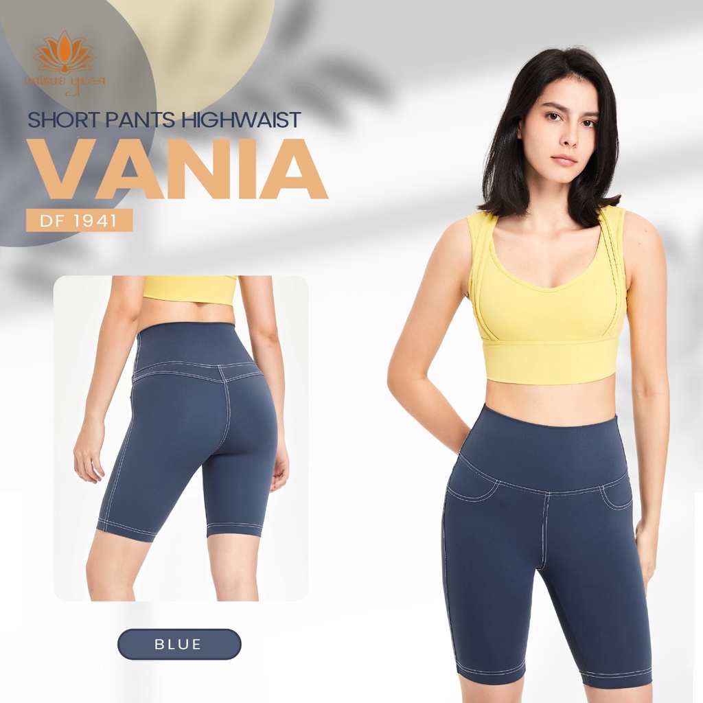Celana Senam Pendek Yoga Pilates Aerobik / Short Pant Yoga High Waist Terbaru / Legging Pendek Yoga Vania DF 1941