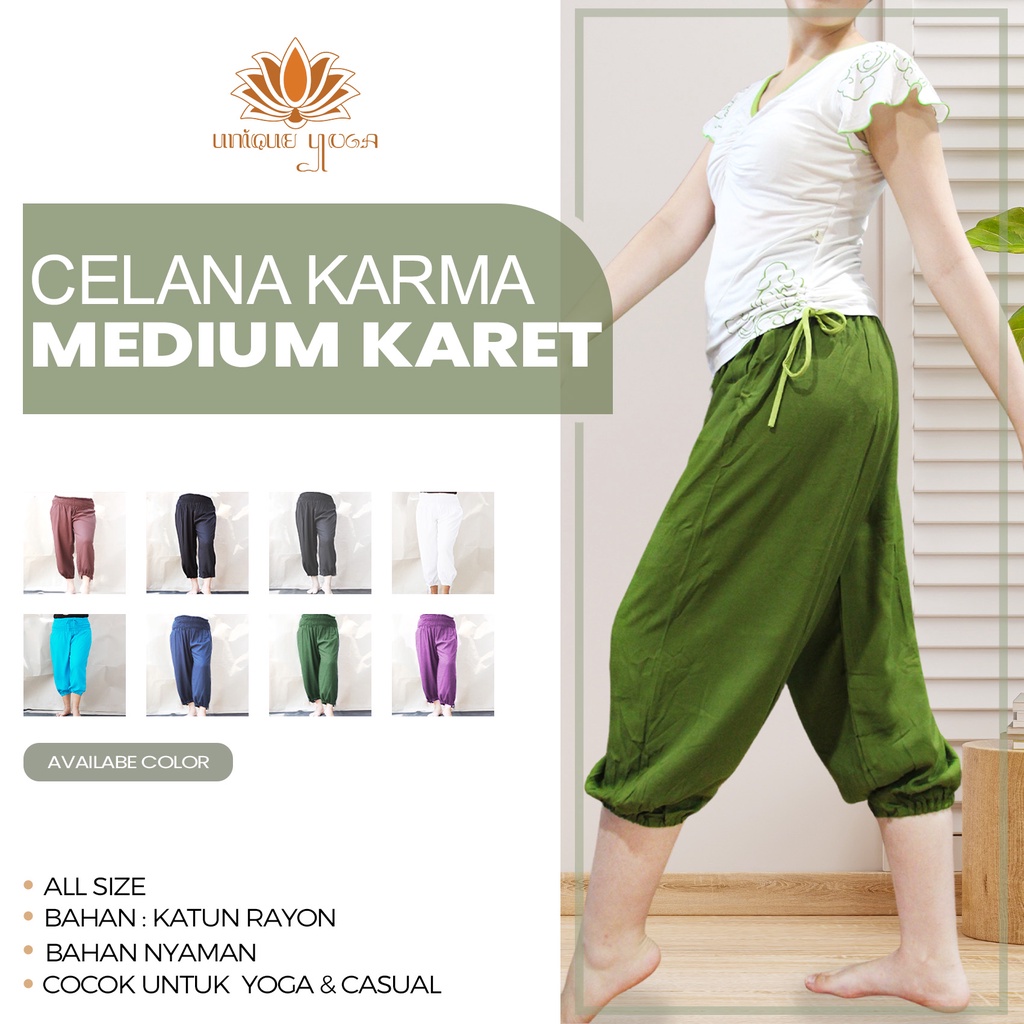 Harem Pants Karma Medium Karet / Celana Yoga Karma Medium Karet / Celana Yoga Wanita / Celana Senam Wanita
