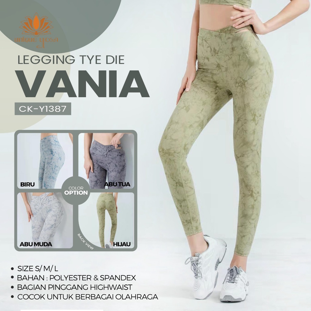 Legging Highwaist Senam Yoga Pilates Gym Running / Legging Vania CK-Y1387 / Celana Olahraga Yoga Fitness Wanita Terbaru
