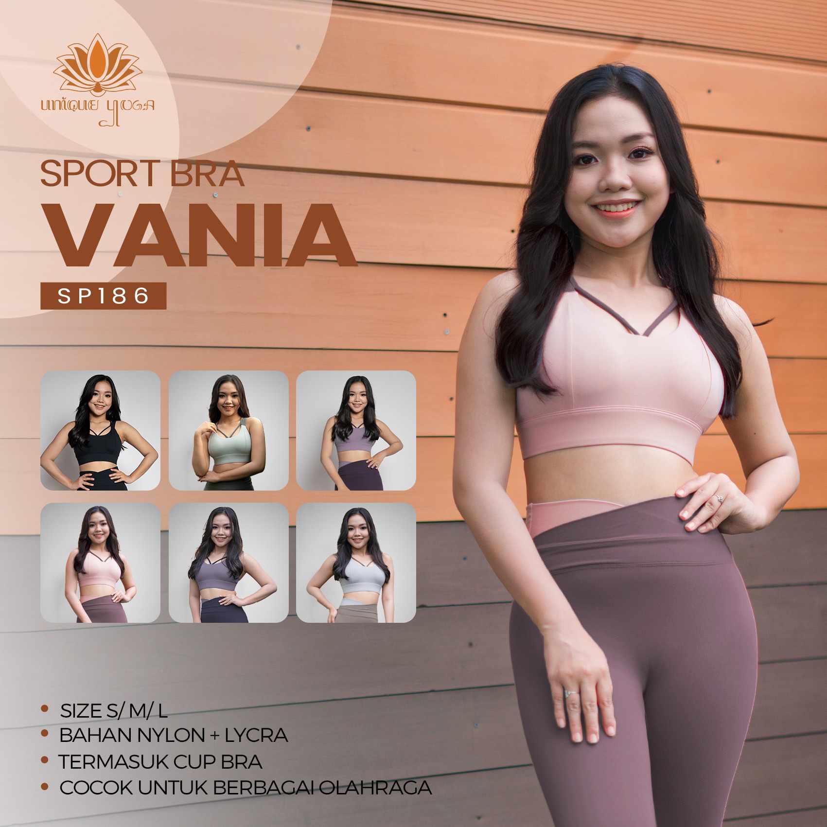Sports Bra Olahraga Yoga Pilates / Sports Bra Gym Fitness SP186 / Pakaial Senam Zumba Terbaru